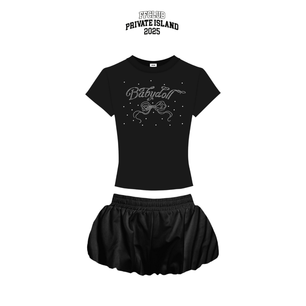 ÁO BABY TEE FORM ÔM ĐÍNH ĐÁ BABYDOLL FFCLUB MIX