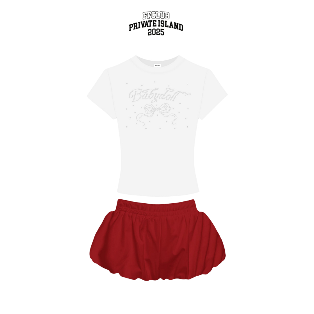ÁO BABY TEE FORM ÔM ĐÍNH ĐÁ BABYDOLL FFCLUB MIX