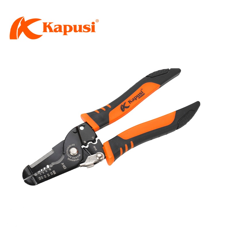 Kìm Tuốt Dây Điện Tự Bung Kapusi K-9119, Tuốt Dây 0.6-2.6mm (10-22 AWG), Lưỡi Thép CR-V Cao Cấp