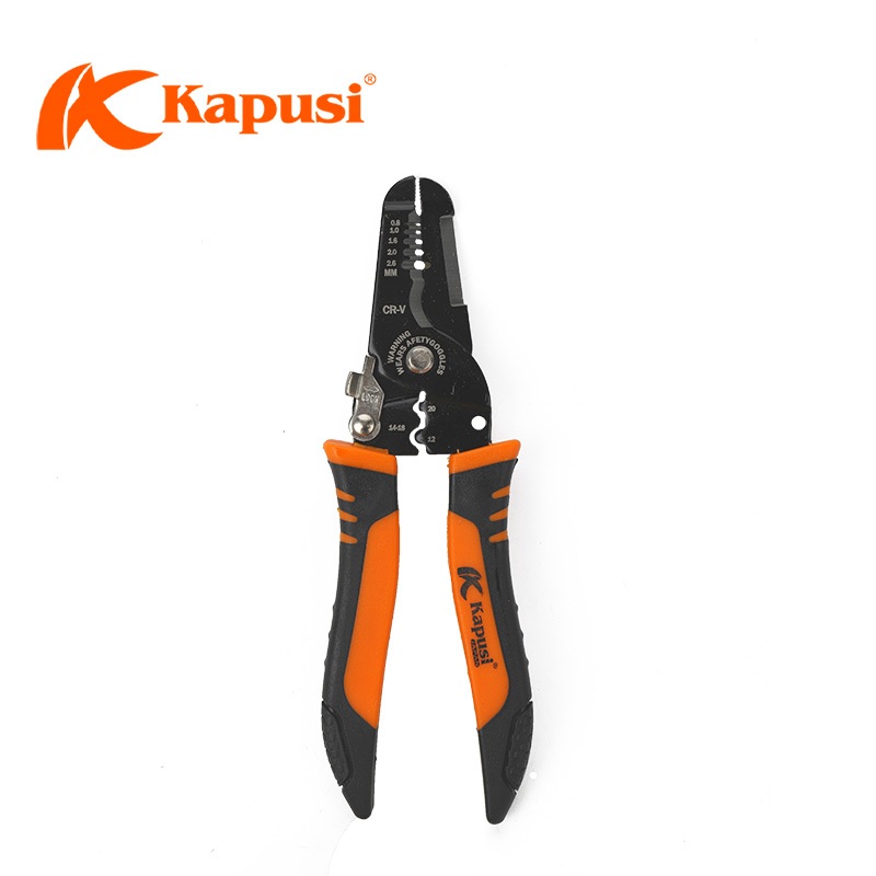 Kìm Tuốt Dây Điện Tự Bung Kapusi K-9119, Tuốt Dây 0.6-2.6mm (10-22 AWG), Lưỡi Thép CR-V Cao Cấp