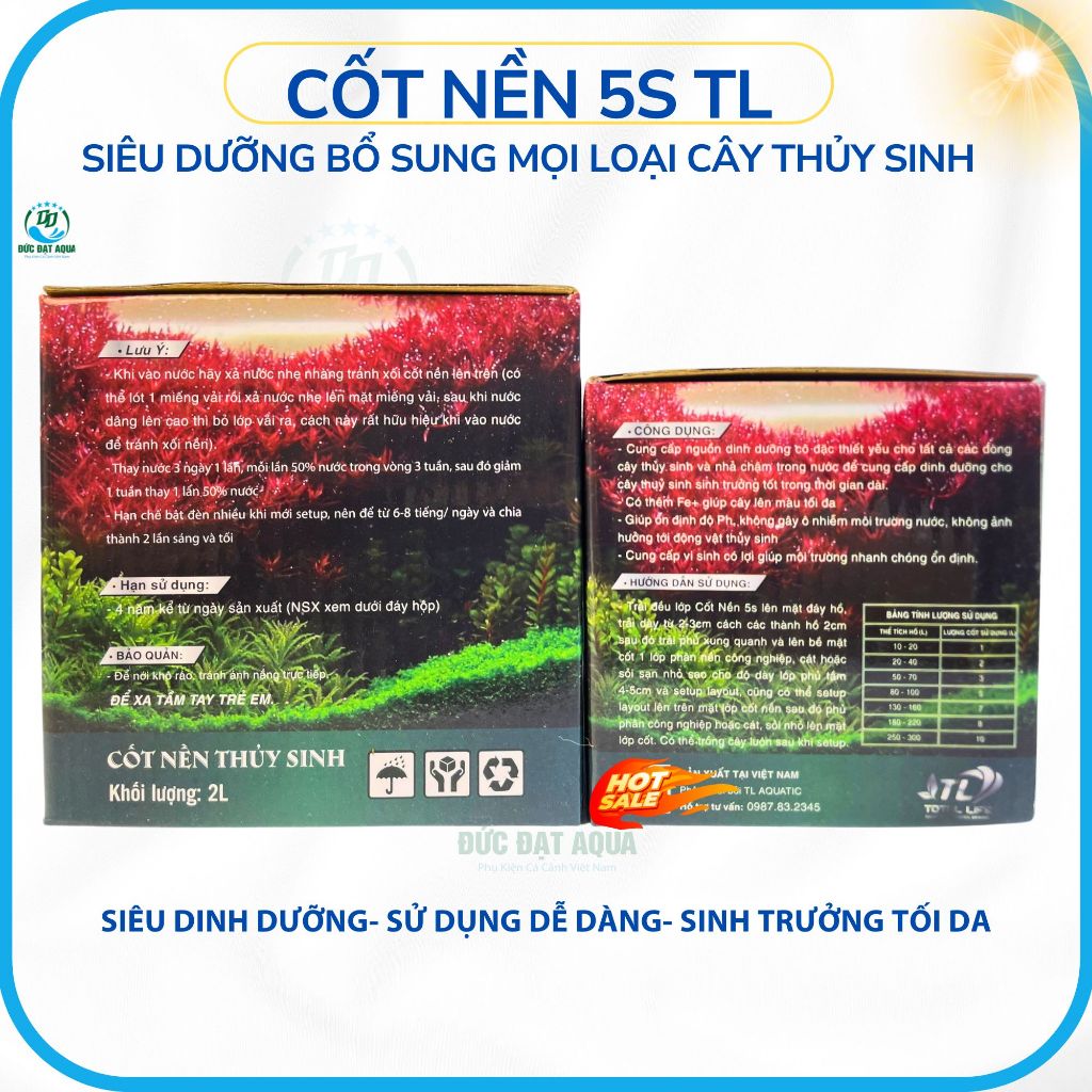 Cốt nền thủy sinh 5S TL - bổ sung FE+Hữu Cơ Dành Cho Tất Cả Các Loại Cây Thuỷ Sinh 6