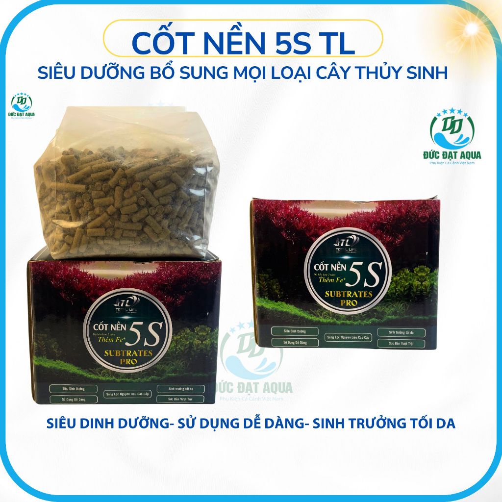 Cốt nền thủy sinh 5S TL - bổ sung FE+Hữu Cơ Dành Cho Tất Cả Các Loại Cây Thuỷ Sinh 5