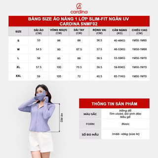 5NMF02 (Sẵn) Áo chống nắng 1 lớp CARDINA chất liệu ice text kiểu dáng slim-fit ngăn UV 5NMF02