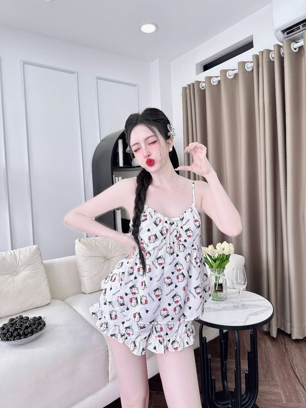 Đồ Ngủ Sexy Nữ SOJUN 2 Dây Nhún 3D - Quyến Rũ, Thoải Mái (45-63Kg) | Giá Tốt