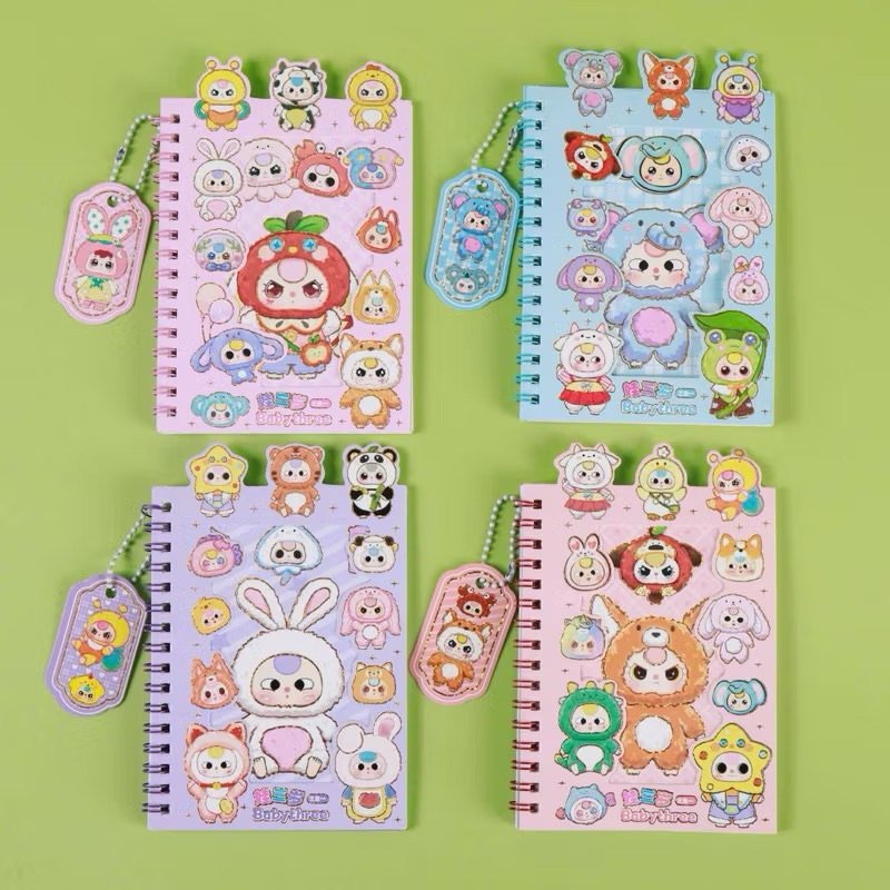 Sổ sticker xinh baby three nhiều mẫu siêu xinh 24 tờ kèm dây treo thẻ ...