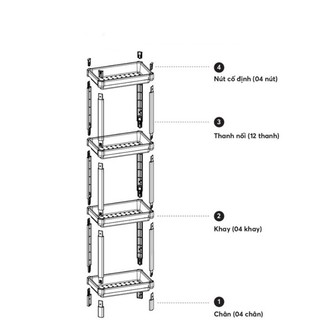 Kệ để đồ đa năng nhà tắm, phòng bếp 2,3,4 tầng Osaka Hokori nhựa Việt Nhật cao cấp 5529