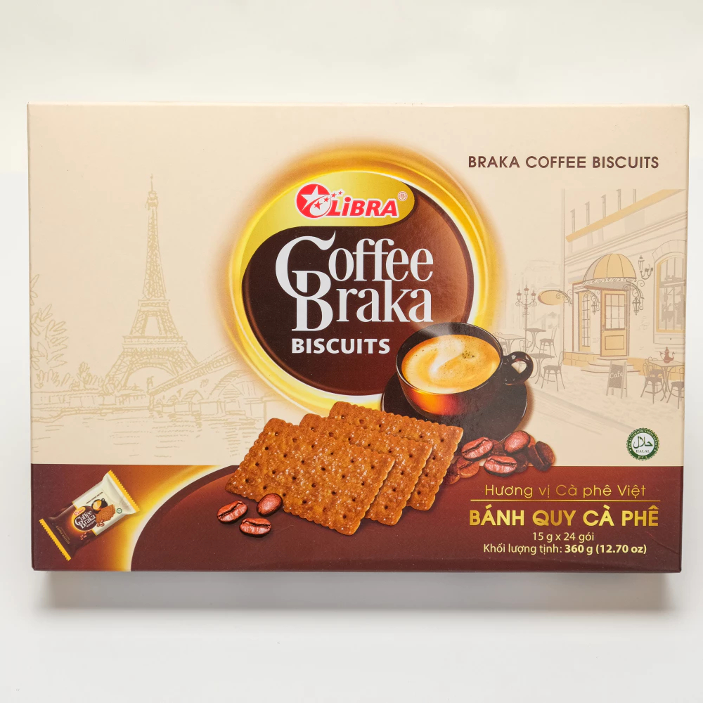 Bánh quy Libra Braka Cà phê giòn, Đồ ăn vặt mặn ngọt giòn dinh dưỡng ...