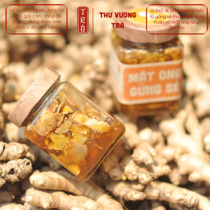 Gừng sẻ ngâm mật ong rừng giúp giảm ho, hộ trợ hô hấp, dùng ban đêm được, đóng hủ thủy tinh 700gr