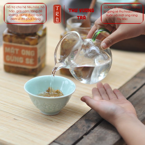Gừng sẻ ngâm mật ong rừng giúp giảm ho, hộ trợ hô hấp, dùng ban đêm được, đóng hủ thủy tinh 700gr