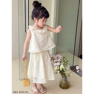 [B&G] Sét váy thêu sát nách viền cổ dễ thương hàn quốc cho bé gái từ 12-45kg(2-12 tuổi)