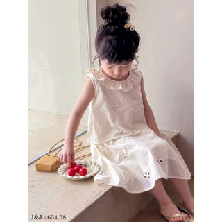 [B&G] Sét váy thêu sát nách viền cổ dễ thương hàn quốc cho bé gái từ 12-45kg(2-12 tuổi)