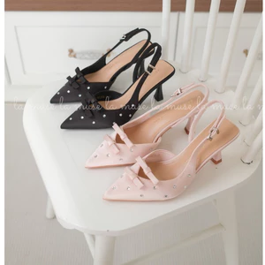 La Muse - Giày cao gót slingback đính đá Ikeba