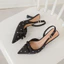 La Muse - Giày cao gót slingback đính đá Ikeba