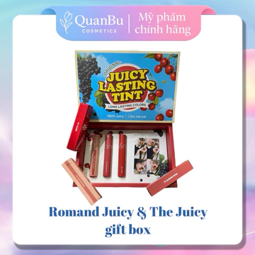 [IB CHỌN MÀU SON] Hộp Quà Son Romand Juicy & The Juicy Lasting Tint – Son Tint Bóng Hàn Quốc, Lâu Trôi, Nhiều Màu 💋