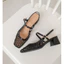 La Muse - Giày slingback đế vuông ren lưới Truvie