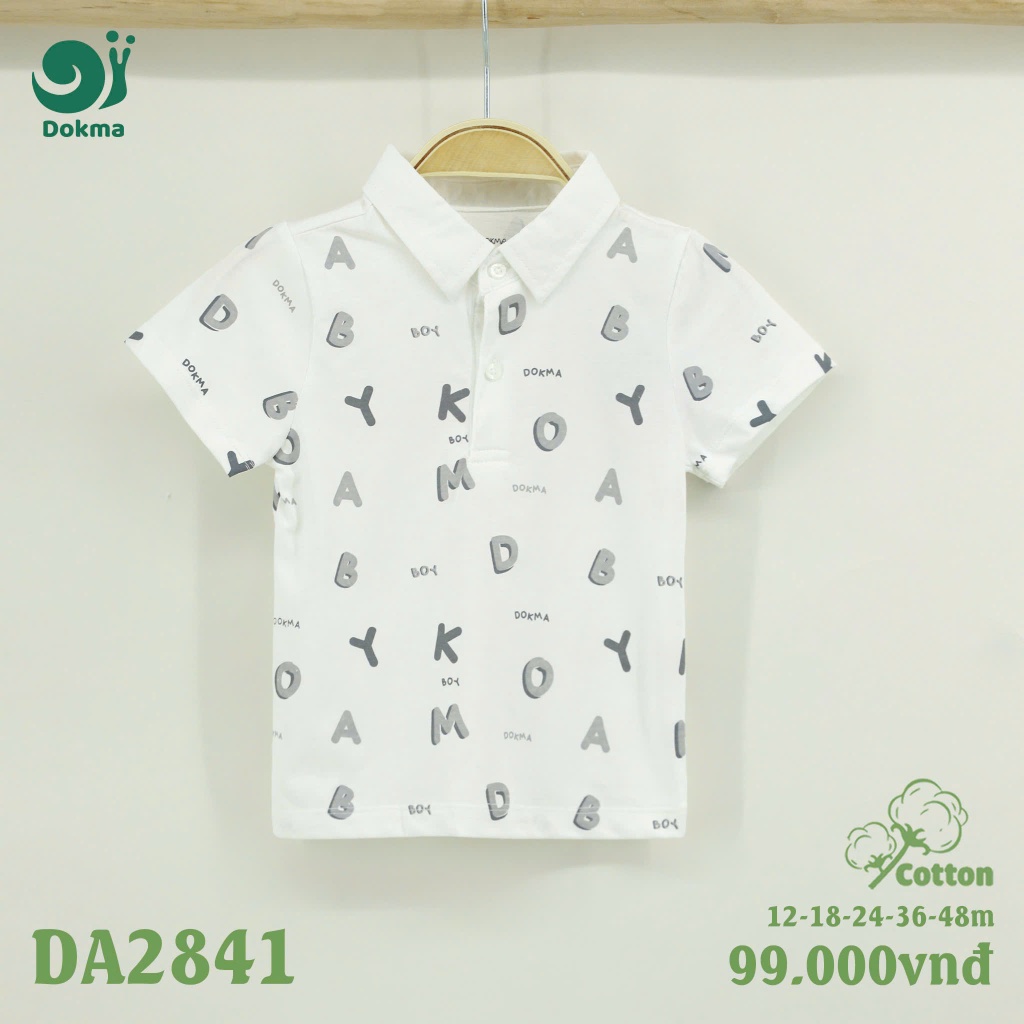 (9-15kg, 9-48M) Áo Polo Cộc Tay Cổ Đức Bé Trai, Áo Cổ Sen Bé Gái Thời Trang Dokma DA2767 DA2841 DA2939