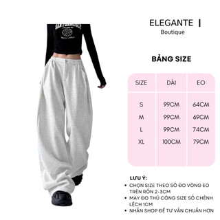 Quần Nỉ Ống Rộng Lưng Chun, Quần Dài Nỉ Che Khuyết Điểm Dễ Phối Đồ ELEGANTE