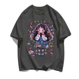 Áo Thun Phông 3158 Nữ Nam Form Rộng Tay Lỡ Chất Liệu Cotton Mát,Đẹp In Hình Cô Bé Tóc Xù