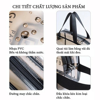 Set 3 Túi Đựng Đồ Mỹ Phẩm Trong Suốt - Túi Đựng Đồ Khi Đi Du Lịch Đi Công Tác - Chất Liệu Nhựa Dẻo Chống Nước Tiện Ích