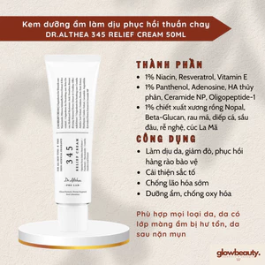 Kem dưỡng 50ml làm dịu phục hồi da thuần chay Dr.Althea 345 Relief Cream [Hàng có sẵn]