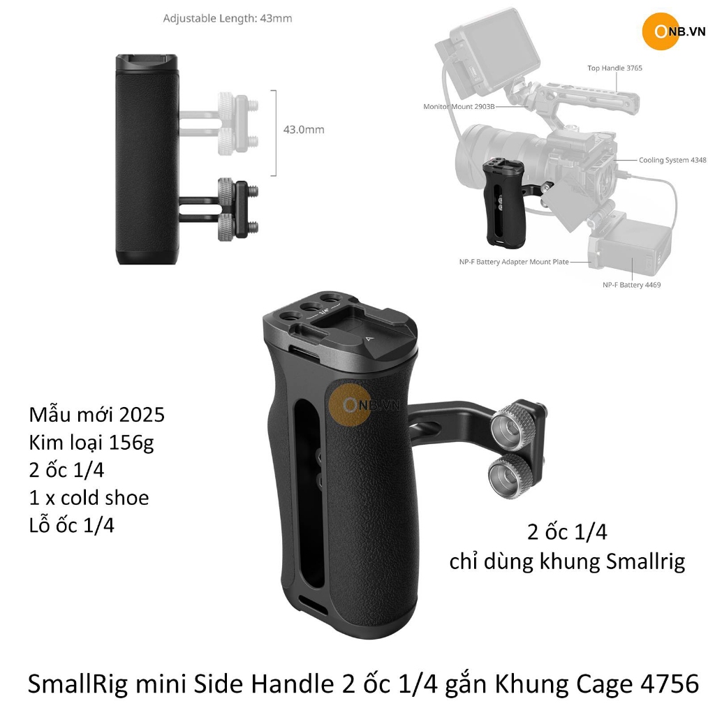 Small-Rig mini Side Handle 2 ốc 1/4 gắn khung 4756 | Shopee Việt Nam