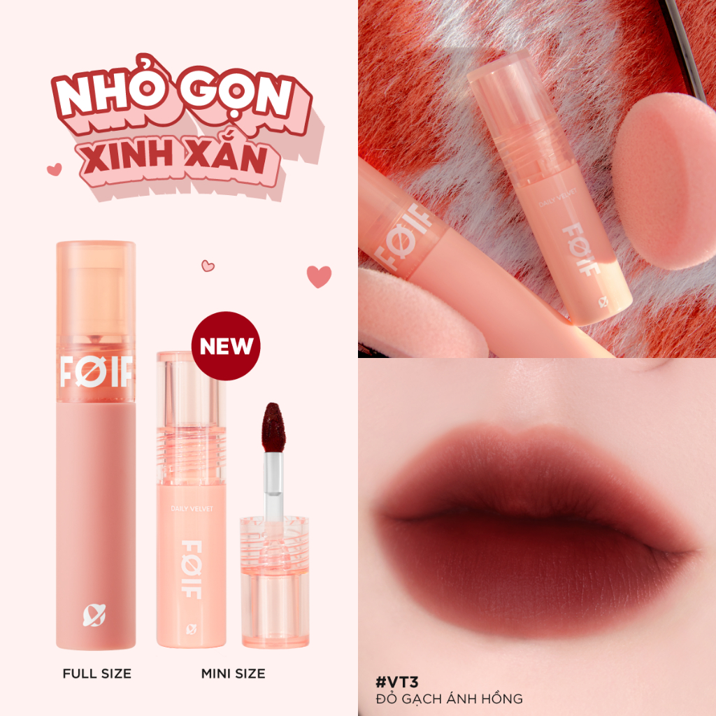 Ảnh [Hàng tặng không bán] Mini FOIF Velvet Tint #VT3 Smoked Rose 1