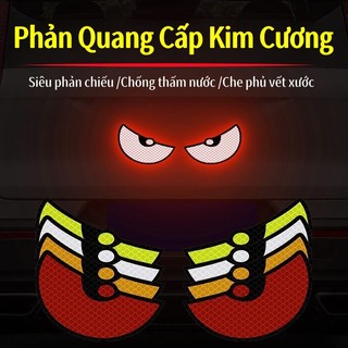 1 Cặp Nhãn Dán Mắt Quỷ - Nhãn Dán Cảnh Báo An Toàn Ô TôMiếng dán phản quang siêu sáng Trang Trí Xe Hơi / Xe Máy