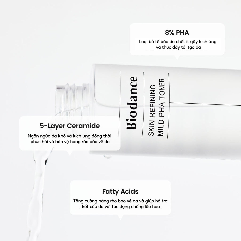 Ảnh BIODANCE Nước Hoa Hồng PHA 8% Làm Sạch Tẩy Tế Bào Chết Dịu Nhẹ Cho Da Skin Refining Mild PHA Toner 150ml 1