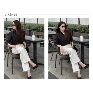 La Merci Áo sơ mi nữ công sở women shirt dài tay chất vải thoáng mát Sơ mi thêu hình nhiều màu SA11S