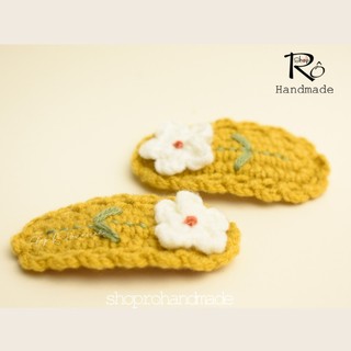 Kẹp tóc cây bông hoa nhỏ bằng len xinh xắn cho nữ và bé gái 5.5cm |Cặp tóc mái đẹp |Shop Rô Handmade