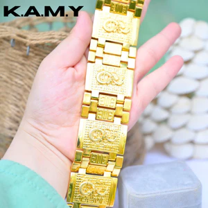 Lắc Tay Nam Rồng Bản To Mạ Vàng 24k Cao Cấp Sang Trọng - Trang Sức KAMY
