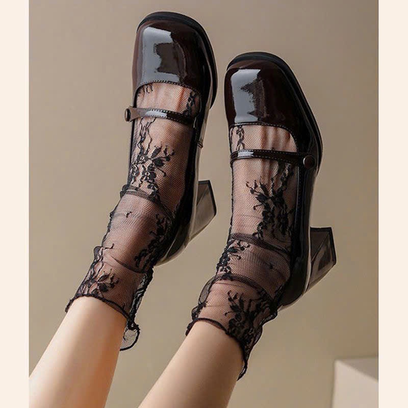 Tất nữ họa tiết ren mềm mại màu sắc đẹp hoa văn cổ điển phong cách tiểu thư hottrend 2025 by Dandal