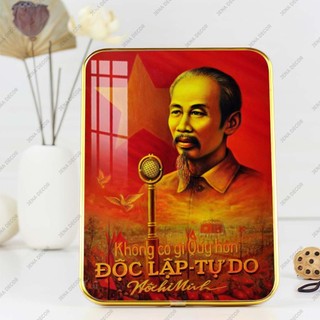 Ảnh Bác Hồ Tráng gương siêu bóng để bàn treo tường Ngày 30-4
