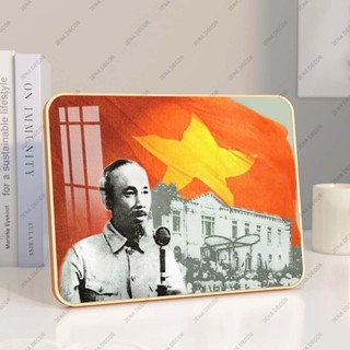 Ảnh Bác Hồ Tráng gương siêu bóng để bàn treo tường Ngày 30-4