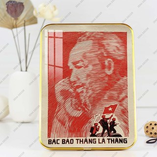 Ảnh Bác Hồ Tráng gương siêu bóng để bàn treo tường Ngày 30-4
