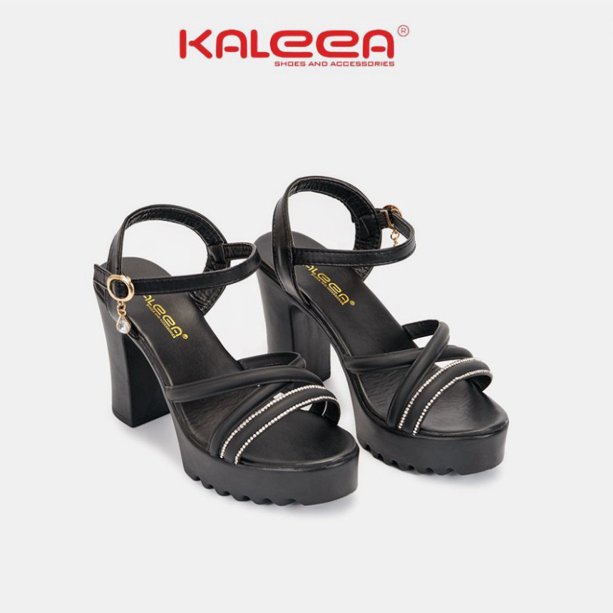 Ảnh Kaleea - Giày Sandal Nữ Cao 9p Siêu Nhẹ Hàng Thiết Kế Sandal Quai Chéo Mảnh Đính Đá Kim Cương - G13 3