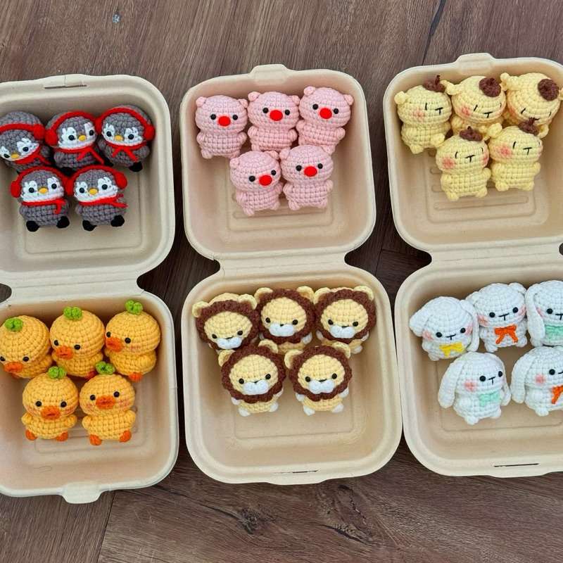 Móc Khoá Animal Thú Len Động Vật Gấu Mèo thỏ Sư Tử Hổ Size Mini - Sở Thú Mini Haste