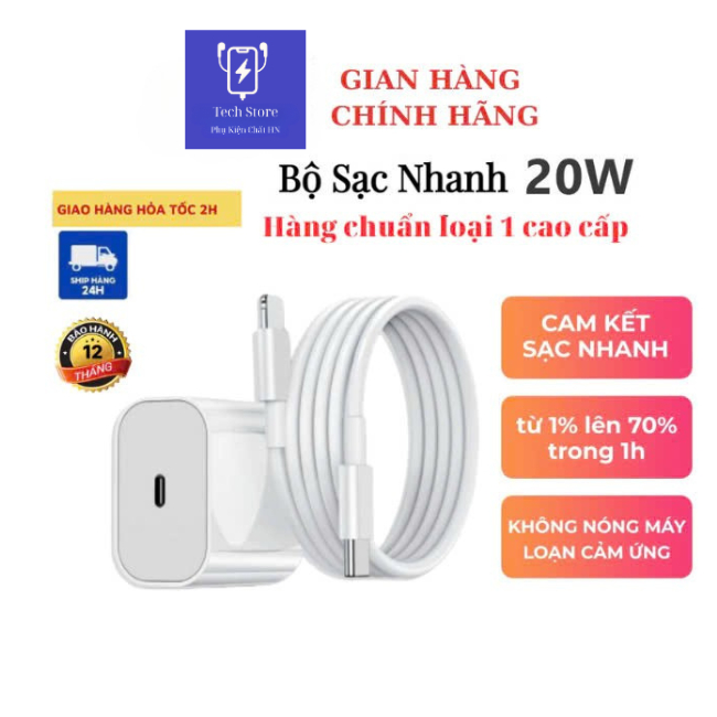 Ảnh Sạc Nhanh P.D 20W  An Toàn Ổn Định Không Nóng Máy Bảo Hành 12 Tháng chuẩn PHUKIENCHAT 1