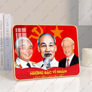 Ảnh Bác Hồ, Bác Giáp, Bác Trọng Tráng Gương treo tường để bàn tri ân, quà tặng doanh nghiệp