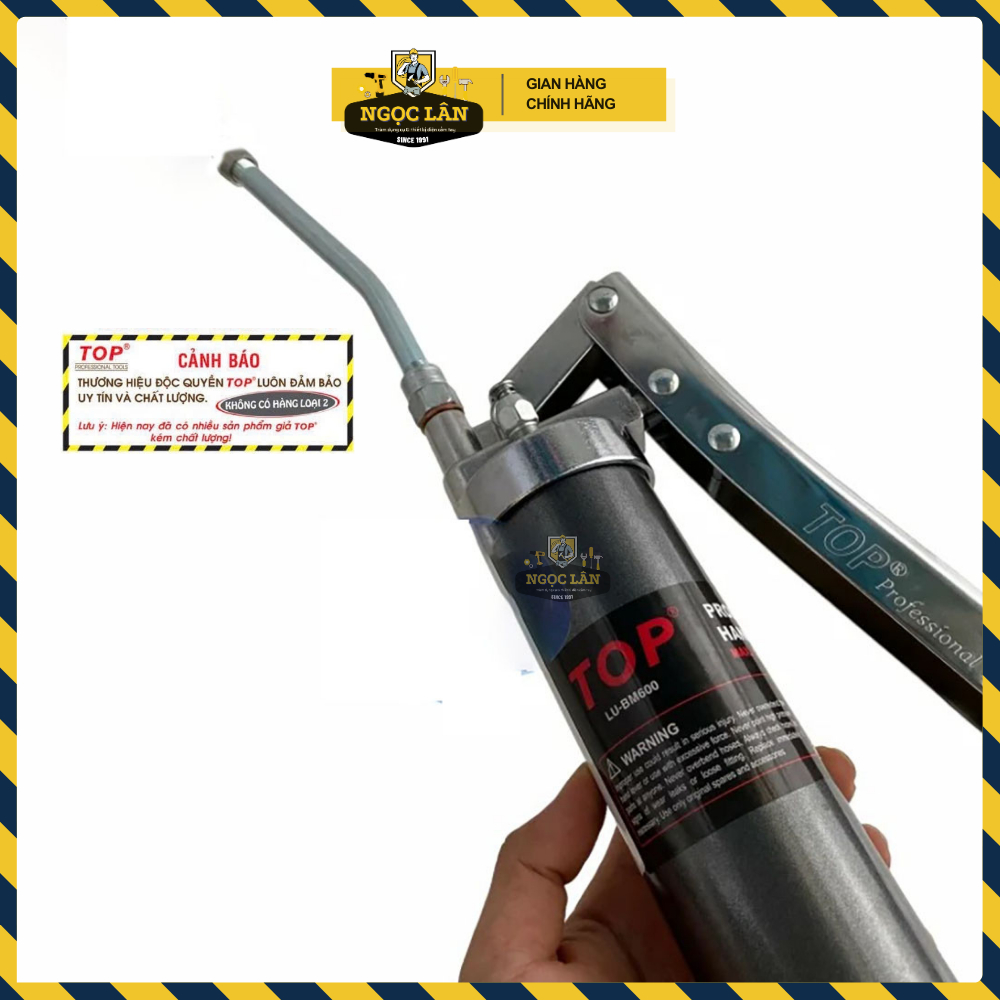 [Chính hãng Top] Dụng cụ bơm mỡ, bơm mỡ tay TOP 600cc (2 ti) hàng Đài Loan cao cấp LU-BM600