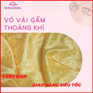 Đệm bông tinh khiết sông hồng 3 mảnh vỏ gấm-hàng chính hãng