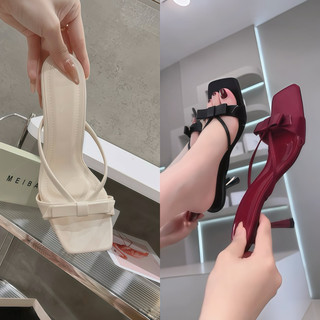Dép Cao Gót Đế Nhọn 5 phân và 7 Phân có Nơ đơn giản , tinh tế - Giày Bánh Bèo mã DepKKVer2