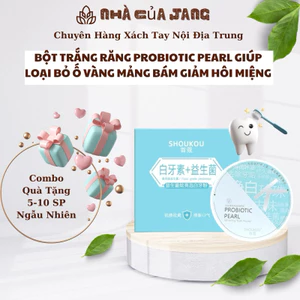 Bột Trắng Răng Tự Nhiên Probiotics SHOUKOU Hương Bạc Hà, Trắng Răng Khử Ổ Vàng, Sạch Mảng Bám Dứt Điểm Hôi Miệng - Jang