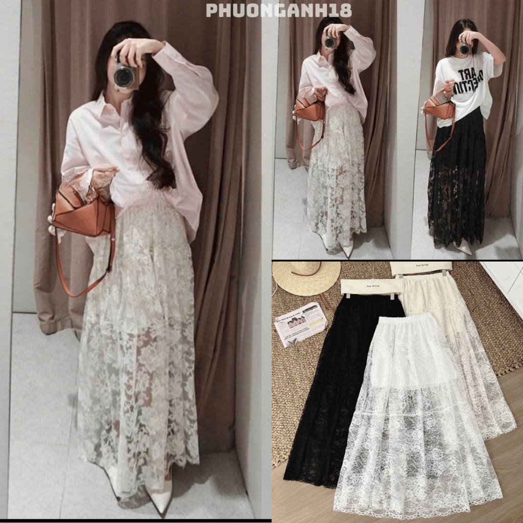 Chân váy đi biển dáng xòe hàng Qc New