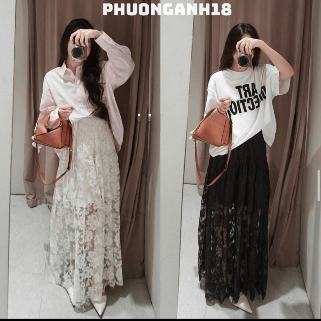 Chân váy đi biển dáng xòe hàng Qc New