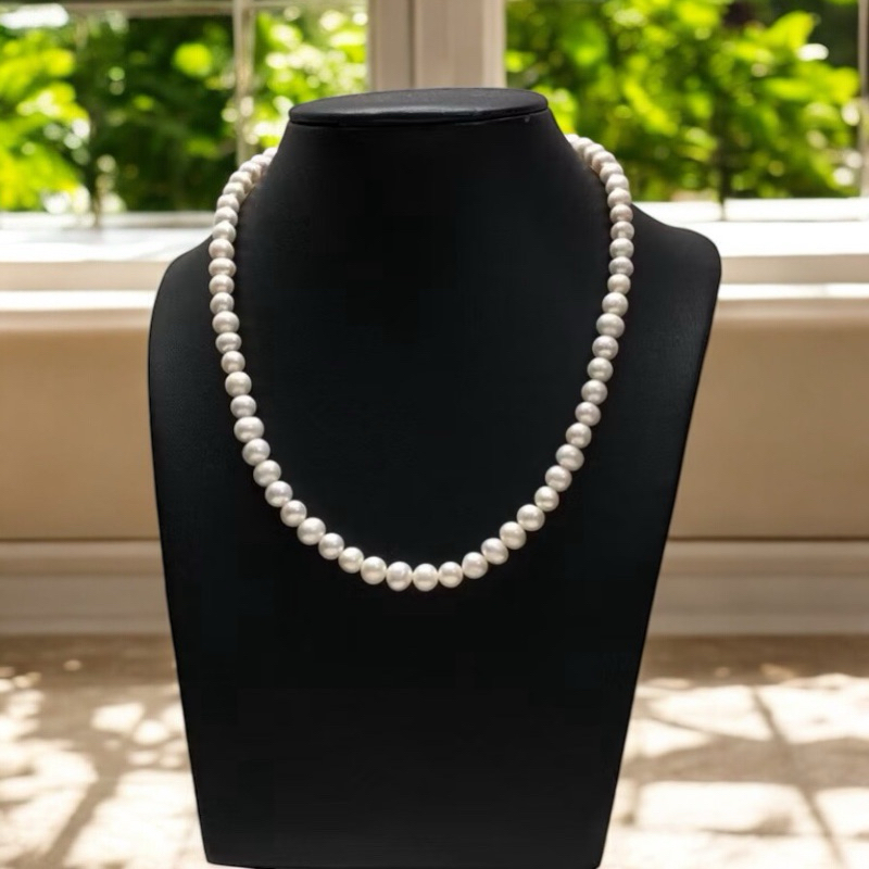 Ảnh Vòng Đeo Cổ Ngọc Trai Hạt Size 7ly Màu Trắng Sang Trọng, Thanh Lịch - Ngọc Trai Trường Thịnh 1