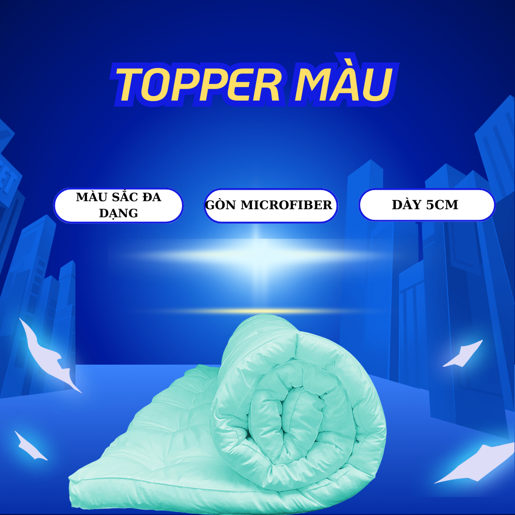 Ảnh Topper Edena phiên bản màu Xanh Ngọc, êm ái, bồng bềnh, như ngủ khách sạn 5 sao 2