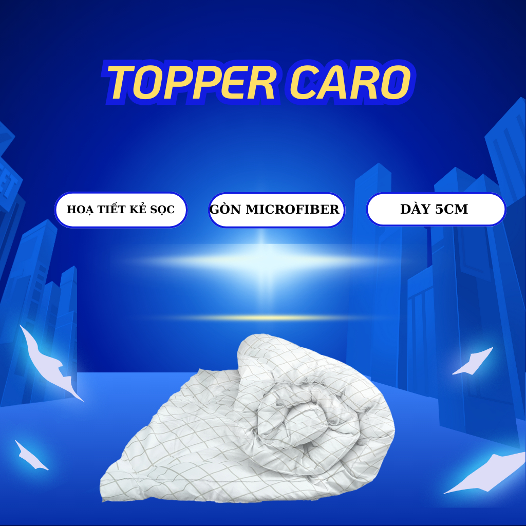 Ảnh Topper Caro Edena, hỗ trợ tăng độ êm ái cho nệm, dày 5cm 1