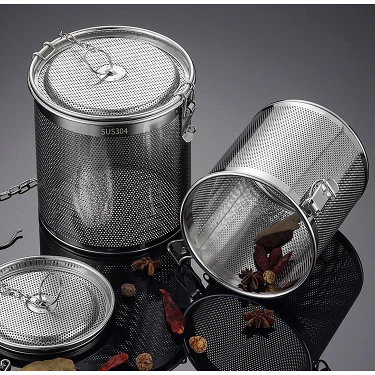 GIỎ INOX 304 ĐỰNG GIA VỊ HẦM XƯƠNG - DÂY TREO TIỆN LỢI - SIZE 14CM/18CM ...