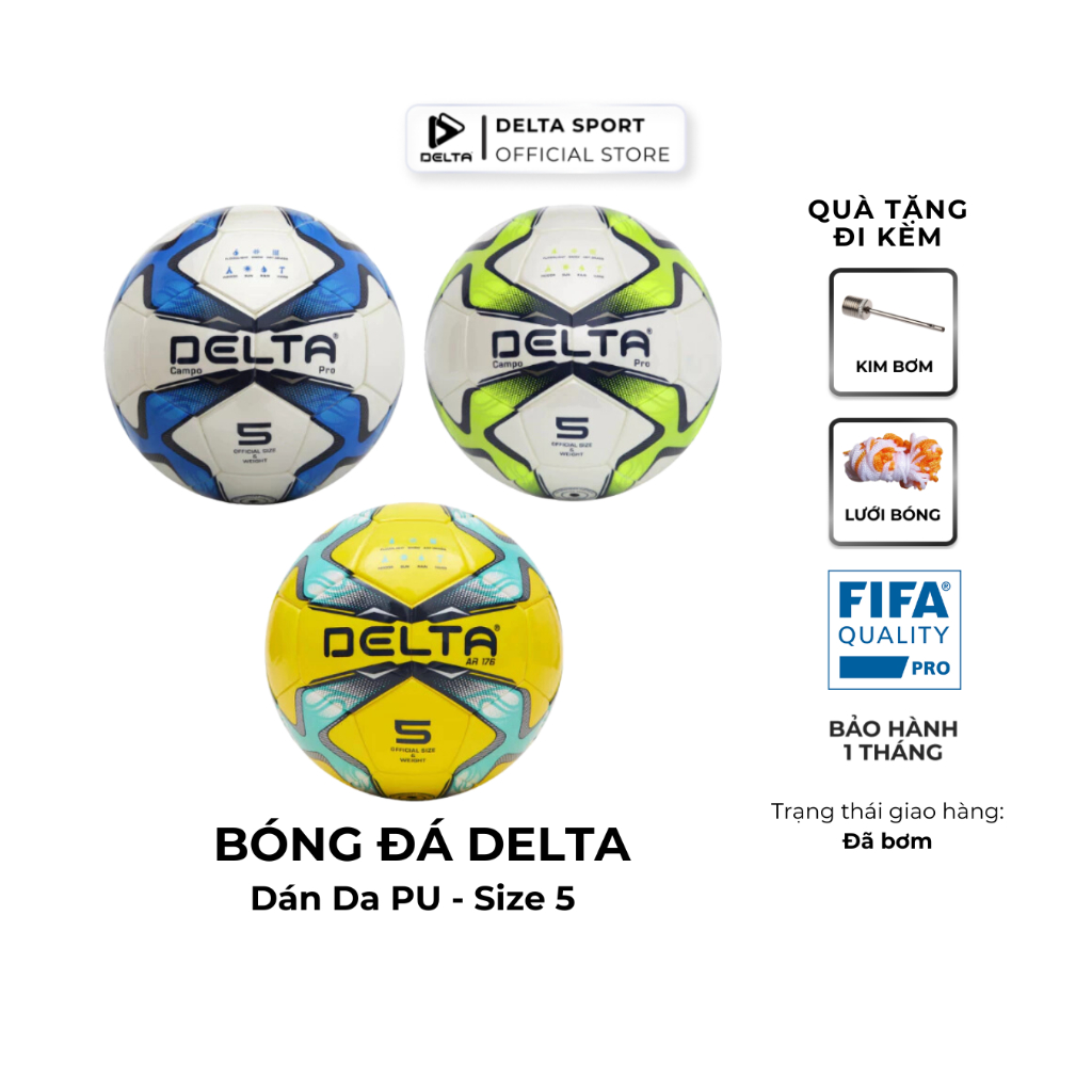Ảnh Bóng Đá DELTA CAMPO Pro AR176 5D Size 5 Dán Ép Nhiệt Da PU Dùng Sân 7 11 Tự Nhiên Nhân Tạo DELTACA04 1